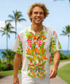 Birds of Paradise Panel Hawaiian Shirt White