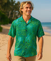 Tahiti Tiare Soft Rayon Aloha Shirt Green