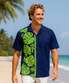 Prince Kuhio Lime Rayon Side Panel Shirt Lime