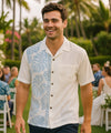 Short Sleeves Side Border Prince Kuhio Aloha Shirt White