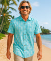 Resort Cotton Pineapples Dude Hawaiian Shirt Aqua