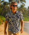 Big And Tall Rayon Relax Fit Aloha Shirt Beige