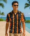 Rayon Poplin Short Sleeves Aloha Shirt Black