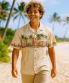 Surfer Woody One Stop Hawaiian Border Shirt Khaki