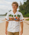 Surfer Woody One Stop Hawaiian Border Shirt White