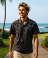 Short Sleeves Cotton poplin Pineapple Aloha Shirt Charcoal