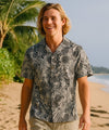 Short Sleeves Tribal Pineapple Hawaiian Shirt Khaki