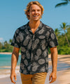 Sweet Pineapple Short Sleeves Aloha Shirt Black