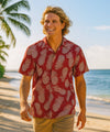 Sweet Pineapple Short Sleeves Aloha Shirt Burgundy