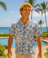 Hawaiian Island Tribal Aloha Shirt Navy