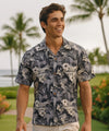 Kings Falls Cotton Poplin Men's Aloha Shirt Black