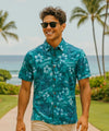 Kings Falls Cotton Poplin Men's Aloha Shirt Jade