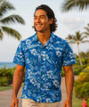 Kings Falls Cotton Poplin Men's Aloha Shirt Navy