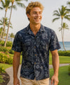 Tribal Polynesian Cotton Hawaiian Shirt Green