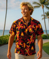 Short Sleeves Lava Flow Men's Aloha Shirt Black