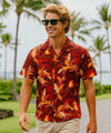 Short Sleeves Lava Flow Men's Aloha Shirt Burgundy