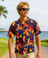 Short Sleeves Lava Flow Men's Aloha Shirt Navy