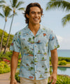 Hawaiian Islands Men's Aloha Shirt Light Blue