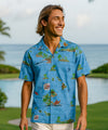 Hawaiian Islands Men's Aloha Shirt Navy