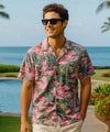 Fantasy Jungle Short Sleeves Men's Shirt Pink
