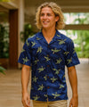 Island Sea Turtles Cotton Poplin Men's Shirt Blue