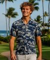 Waimanalo Men Hawaiian Shirt Navy