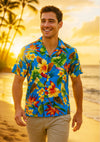 Rayon Paradise Relax Fit Aloha Shirt Blue