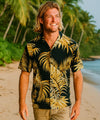 Areca Resort Palms Men's Rayon Shirt Gold