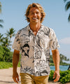Rayon Fern Grotto Men's Aloha Shirt White