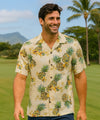 Short Sleeves Maui Pineapples Men's Aloha Shirt Cream