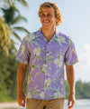 Kaeo Orchids Coral Rayon Aloha Shirt Lilac