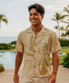 Polynesian Tatoo Rayon Hawaiian Shirt Khaki