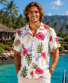 Hawaii Monstera Lanai Men's Cream Rayon Aloha Shirt