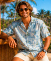 Hawaiian Island Tribal Aloha Shirt Teal