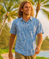 Tropical Island Resort Aloha Shirt Blue