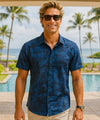 Tropical Performance Men's Aloha Shirt Navy