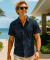 Banana Leaf Coral Tropical Shirt Black