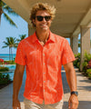 Banana Leaf Coral Tropical Shirt Coral