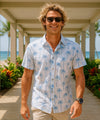 Wrinkle-Free Palms Aloha Shirt White