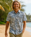 Men's Button Up Aloha Resort Shirt Black