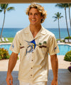 Marlin Fishing Hawaiian Border Shirt Cream