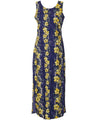 Long Maxi Cocktail Cotton Hawaiian Dress