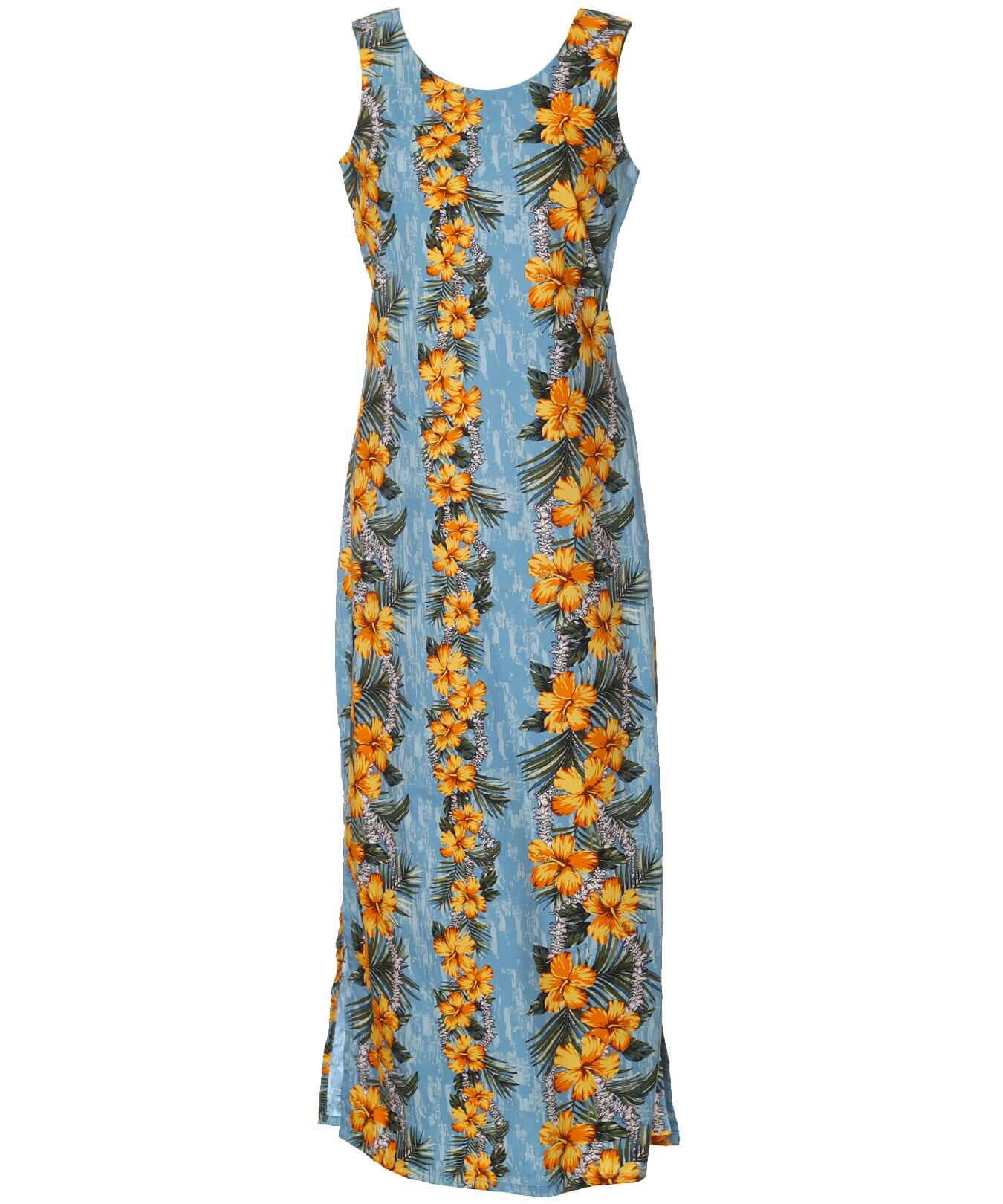 Long Maxi Cocktail Cotton Hawaiian Dress