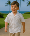 Honolulu Boys White Hawaiian Shirt White