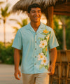 Lanikai Side Border Aloha Hawaiian Shirt Green