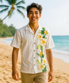 Lanikai Side Border Aloha Hawaiian Shirt White