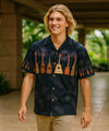 Short Sleeve Ukuleles Border Hawaiian Shirt Black