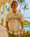Flamingo Border Men's Hawaiian Shirt Cream