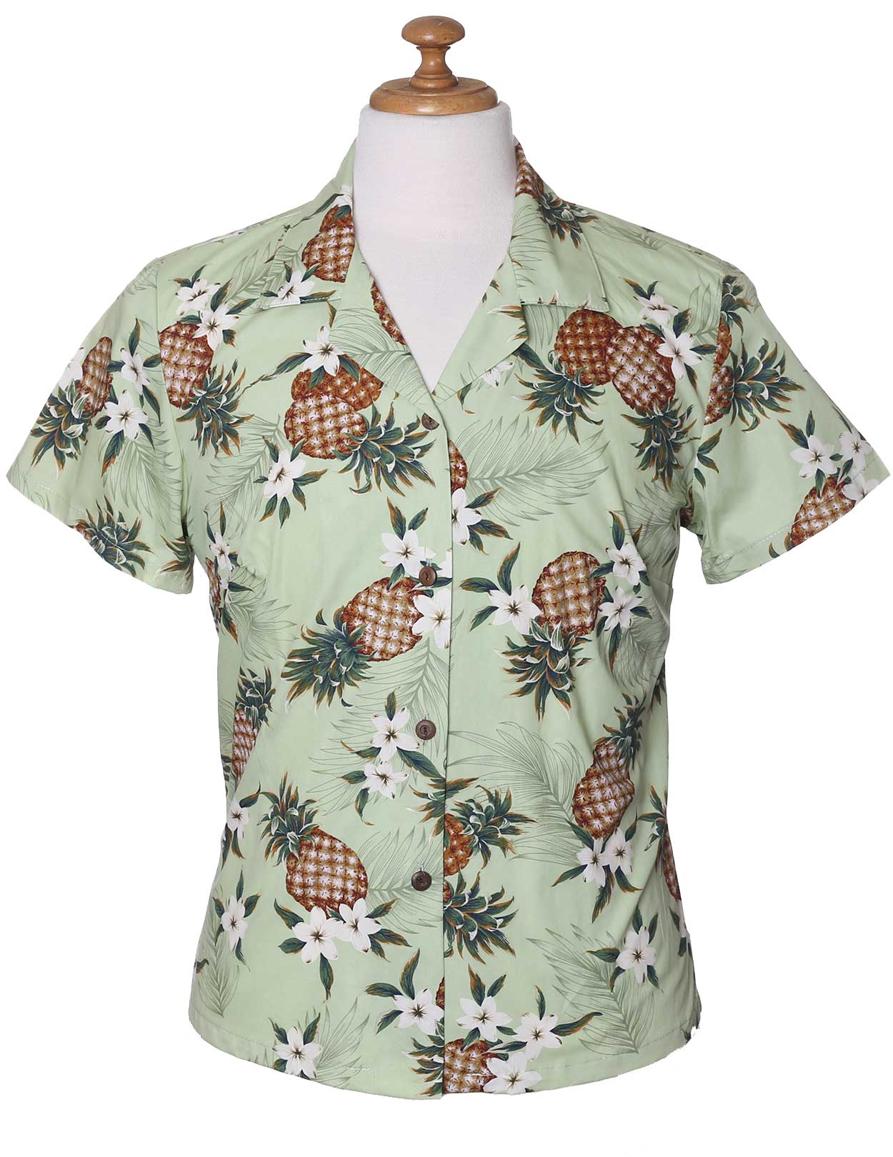 Fitted Pineapples Women Hawaiian Shirt