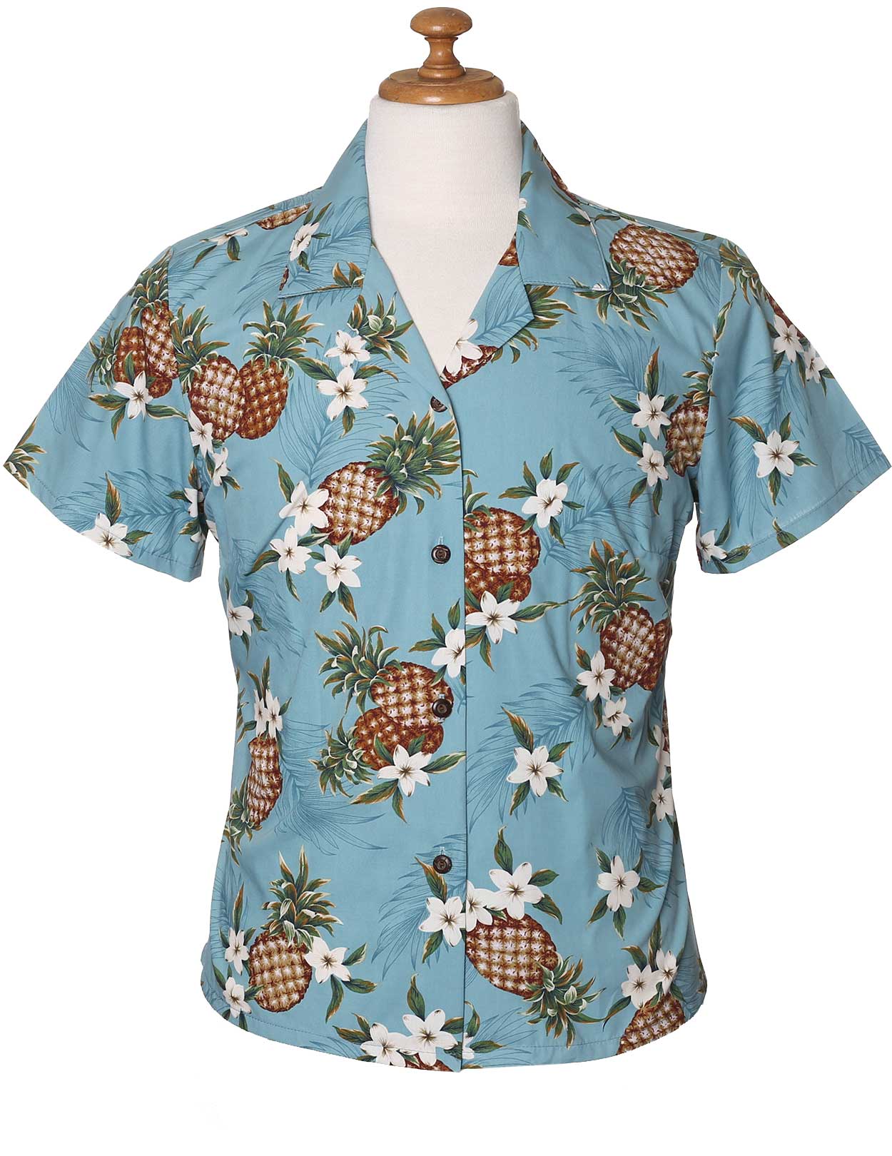 Fitted Pineapples Women Hawaiian Shirt